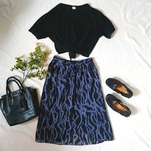 Bundle & Save✨Vintage 80's Black and Blue Patterned Wrap Skirt